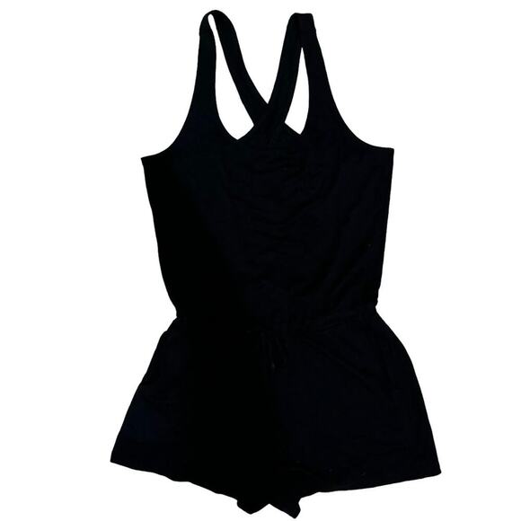 Beyond Yoga Just Chillin Romper Racerback Sleeveless Drawstring Black Size Small - Picture 5 of 10